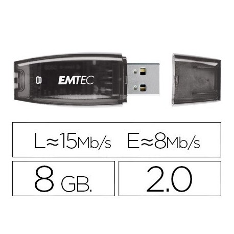 MEMORIA USB EMTEC FLASH C410 8 GB 2.0 MORADO