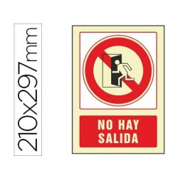 PICTOGRAMA SYSSA SEÑAL DE NO HAY SALIDA EN PVC FOTOLUMINISCENTE 210X297 MM